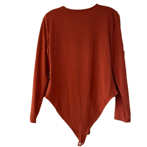 Charlotte Russe Brown Long Sleeve Bodysuit Large
